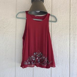 Maroon sequin top